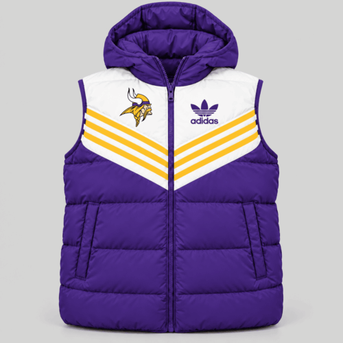 Minnesota Vikings | NFL Chevron Stripe Hooded Puffer Vest TD