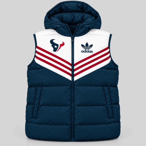 Houston Texans | NFL Chevron Stripe Hooded Puffer Vest TD