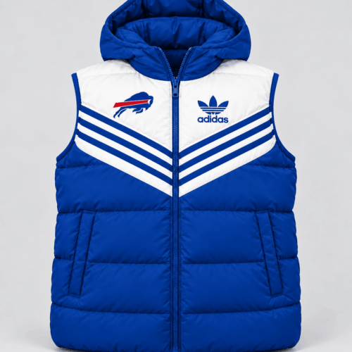 Buffalo Bills | NFL Chevron Stripe Hooded Puffer Vest TD