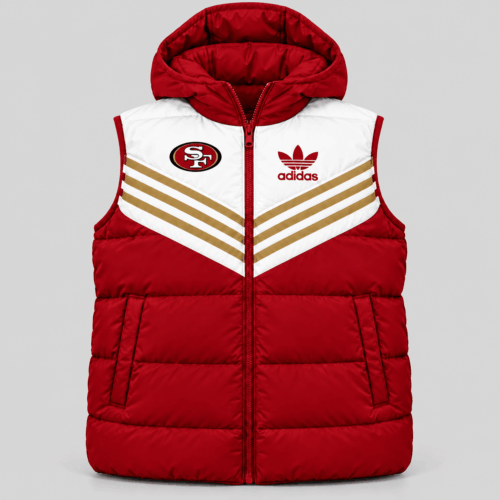 San Francisco 49ers | NFL Chevron Stripe Hooded Puffer Vest TD