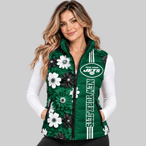 New York Jets | NFL 3D Floral Puffer Vest TD