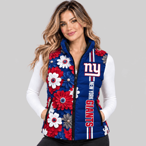 New York Giants | NFL 3D Floral Puffer Vest TD