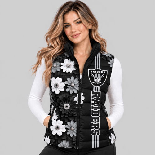 Las Vegas Raiders | NFL 3D Floral Puffer Vest TD