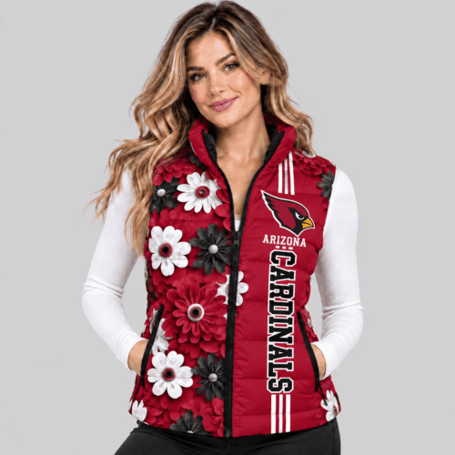 Arizona Cardinals | NFL 3D Floral Puffer Vest TD