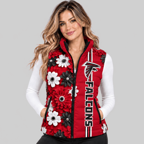 Atlanta Falcons | NFL 3D Floral Puffer Vest TD
