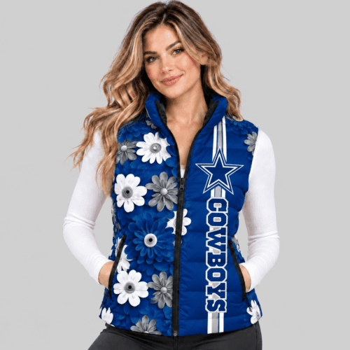 Dallas Cowboys | NFL 3D Floral Puffer Vest TD