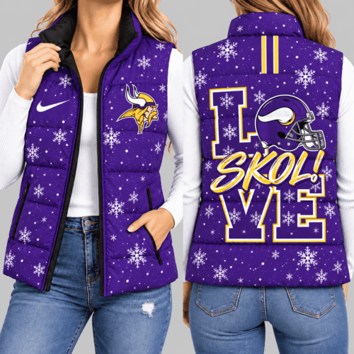 Minnesota Vikings | NFL Snowflake Love Puffer Vest TD