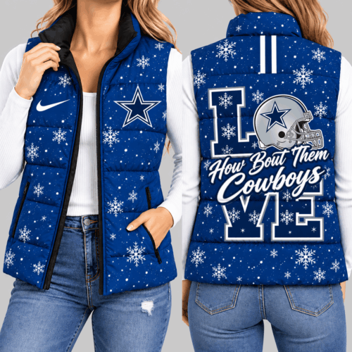 Dallas Cowboys | NFL Snowflake Love Puffer Vest TD