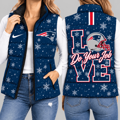 New England Patriots | NFL Snowflake Love Puffer Vest TD