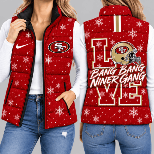 San Francisco 49ers | NFL Snowflake Love Puffer Vest TD