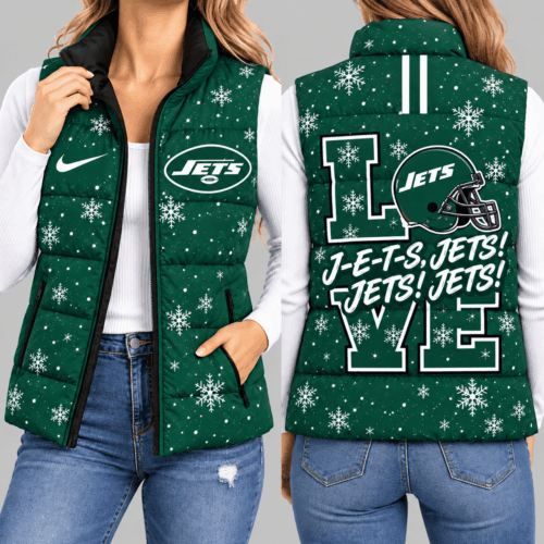 New York Jets | NFL Snowflake Love Puffer Vest TD