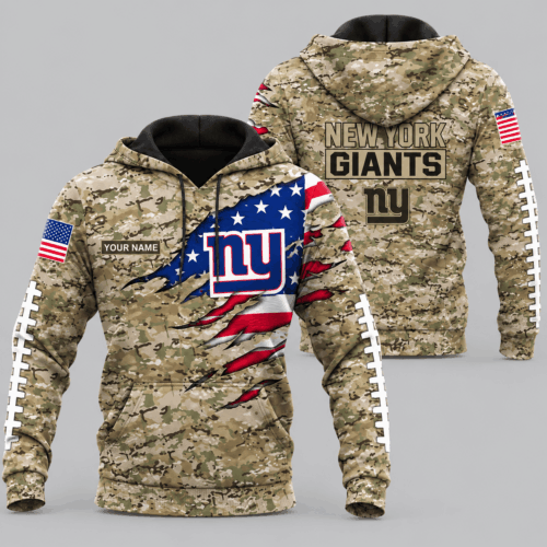 New York Giants | NFL Camo Flag Claw Mark Hoodie TD