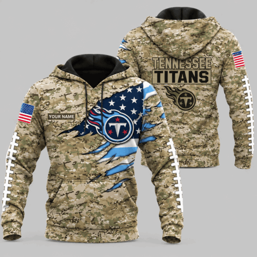 Tennessee Titans | NFL Camo Flag Claw Mark Hoodie TD