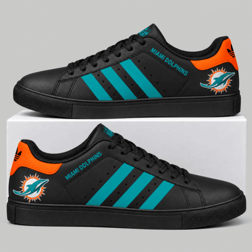 Miami Dolphins | NFL Triple Stripe Low Top Sneakers TD