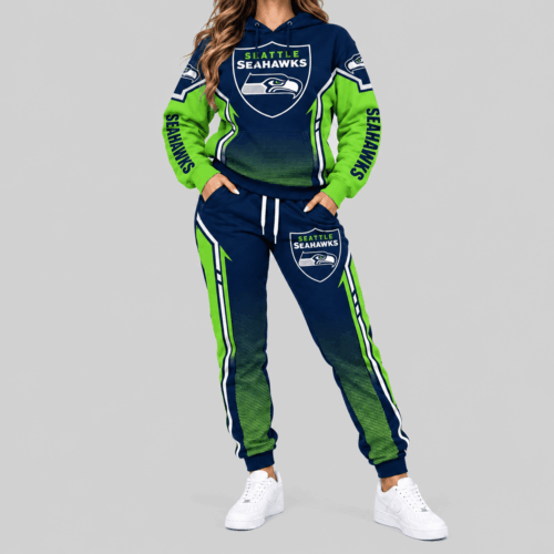 Seattle Seahawks | NFL Gradient Sleeve Hoodie Jogger Set TD