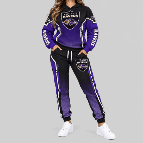 Baltimore Ravens | NFL Gradient Sleeve Hoodie Jogger Set TD
