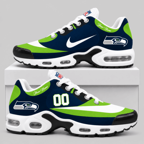 Seattle Seahawks | NFL Custom Name Number Air Cushion Sneakers TD