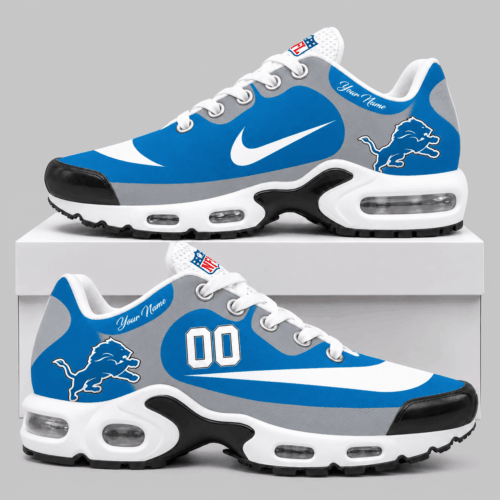 Detroit Lions | NFL Custom Name Number Air Cushion Sneakers TD