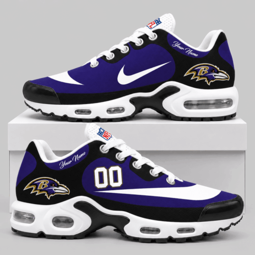 Baltimore Ravens | NFL Custom Name Number Air Cushion Sneakers TD
