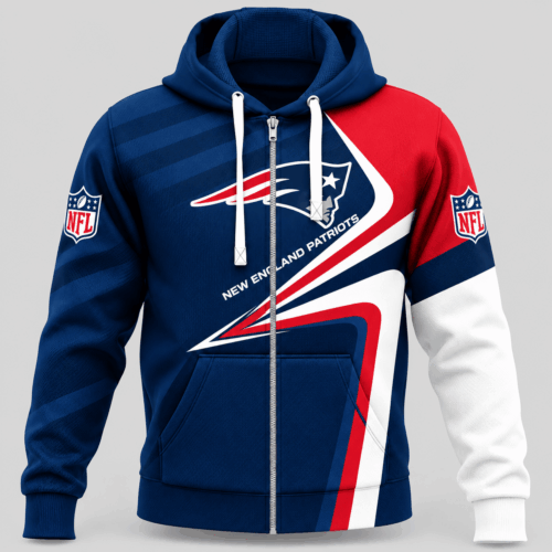 New England Patriots | NFL Swoosh Wave Zip Hoodie TD