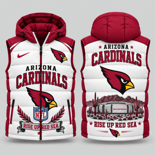 Arizona Cardinals | NFL Winged Crest Hooded Puffer Vest TD