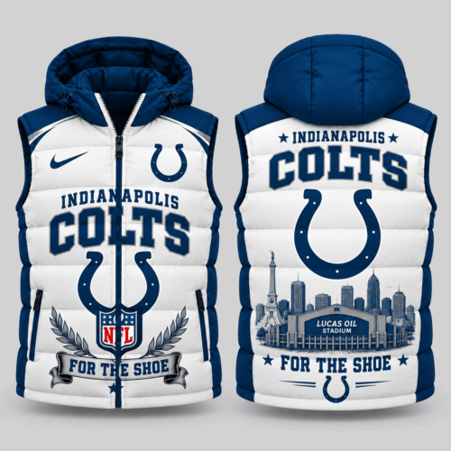 Indianapolis Colts | NFL Winged Crest Hooded Puffer Vest TD