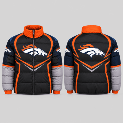 Denver Broncos | NFL Chevron Panel Puffer Jacket TD
