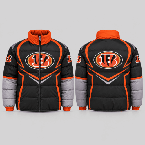 Cincinnati Bengals | NFL Chevron Panel Puffer Jacket TD