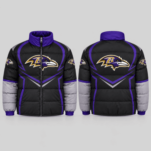 Baltimore Ravens | NFL Chevron Panel Puffer Jacket TD