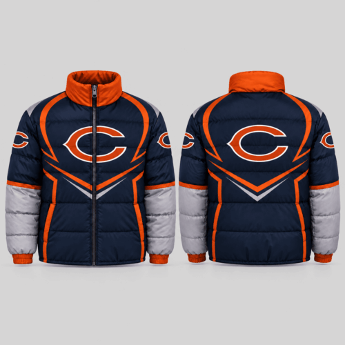 Chicago Bears | NFL Chevron Panel Puffer Jacket TD