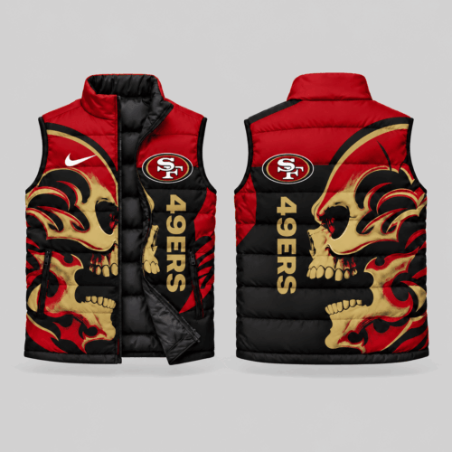 San Francisco 49ers | NFL Skull Logo Puffer Vest TD