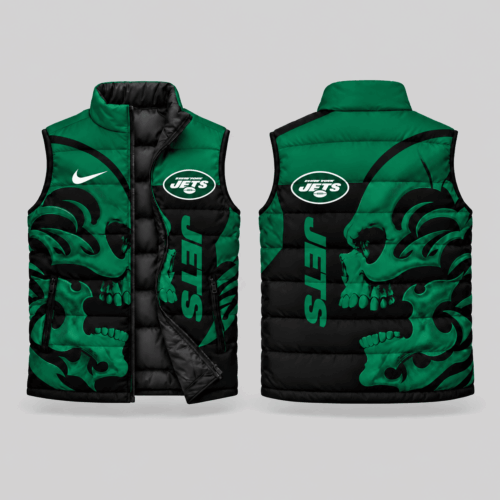 New York Jets | NFL Skull Logo Puffer Vest TD
