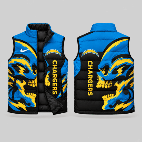 Los Angeles Chargers | NFL Skull Logo Puffer Vest TD