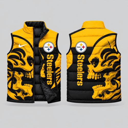 Pittsburgh Steelers | NFL Skull Logo Puffer Vest TD