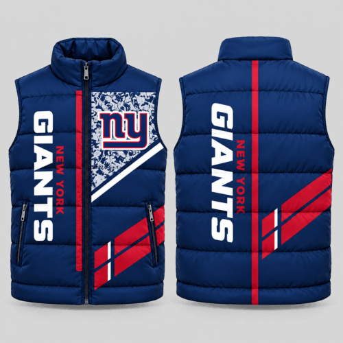 New York Giants | NFL Diagonal Stripe Wordmark Puffer Vest TD