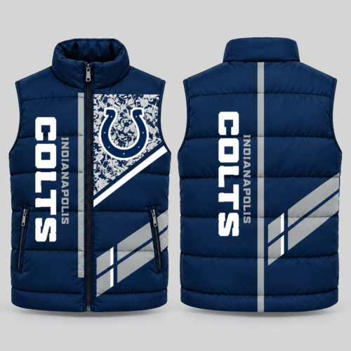 Indianapolis Colts | NFL Diagonal Stripe Wordmark Puffer Vest TD
