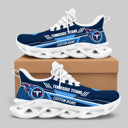 Tennessee Titans | NFL Custom Name Wave Sole Sneakers TD