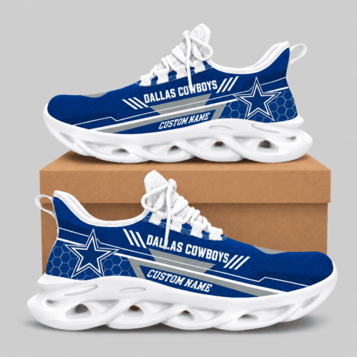 Dallas Cowboys | NFL Custom Name Wave Sole Sneakers TD