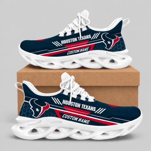 Houston Texans | NFL Custom Name Wave Sole Sneakers TD
