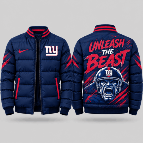 New York Giants | NFL Roaring Mascot Puffer Bomber Jacket TD
