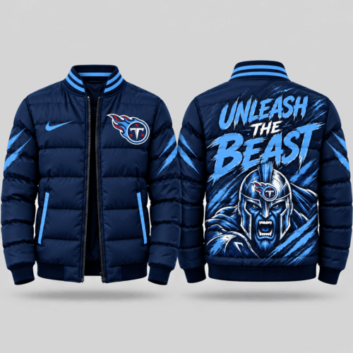 Tennessee Titans | NFL Roaring Mascot Puffer Bomber Jacket TD