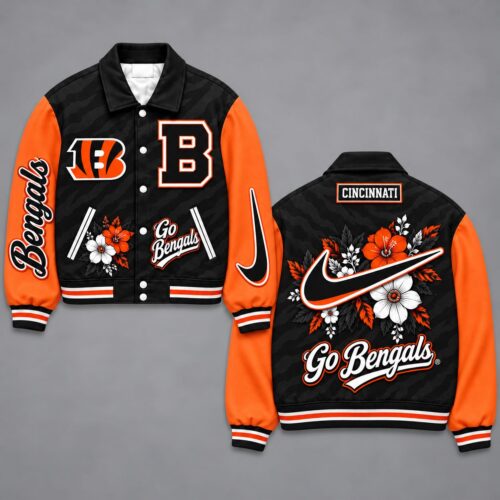 Cincinnati Bengals | Premium NFL Floral Varsity Jacket NY