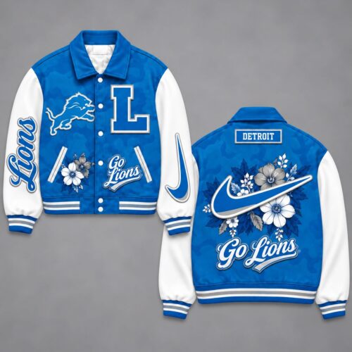 Detroit Lions | Premium NFL Floral Varsity Jacket NY
