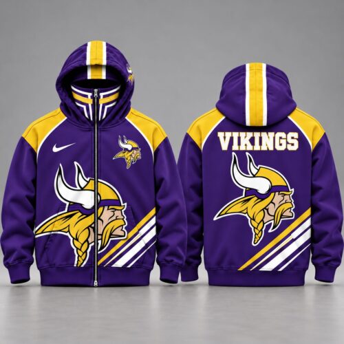 Minnesota Vikings | Premium NFL Athletic Full Zip Hooded Jacket NY