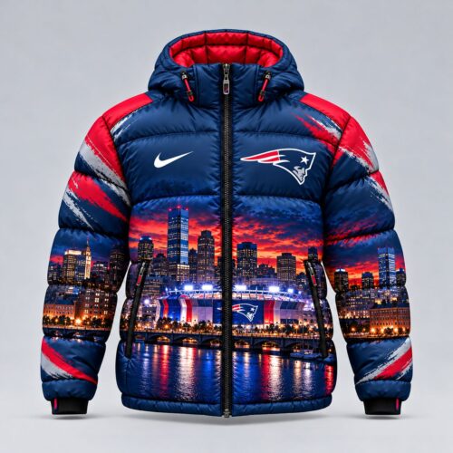 New England Patriots | Premium NFL Game Day Ready Hooded Puffer Jacket NY
