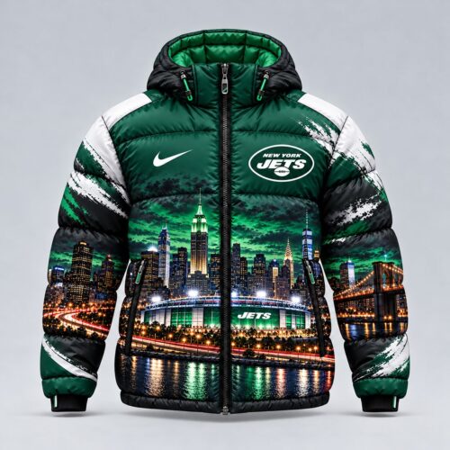 New York Jets | Premium NFL Game Day Ready Hooded Puffer Jacket NY