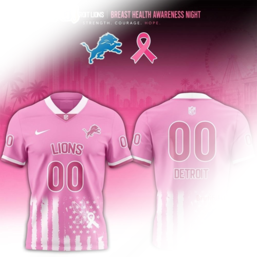 Detroit Lions X Breast Health Awareness Night Limited Edition Number Custom Name Football Jersey For Men