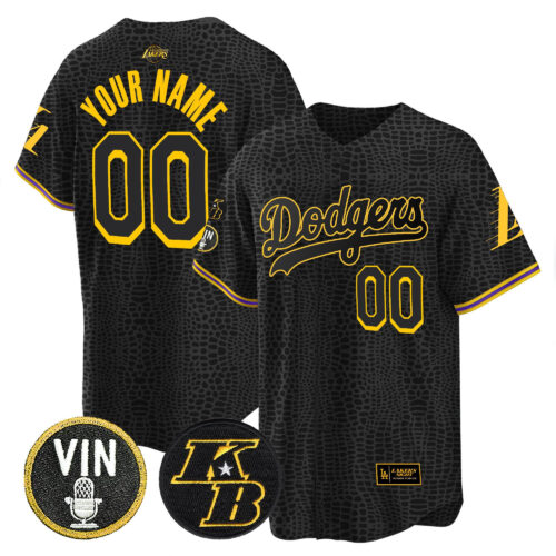 Los Angeles Dodgers Bryant & Vin Patch Mamba Custom Jersey