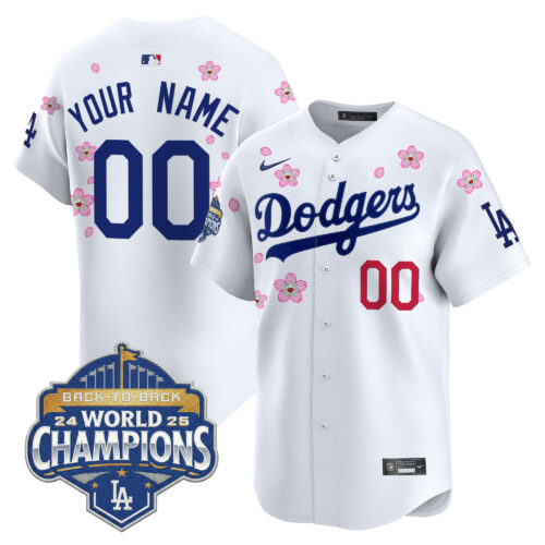 Los Angeles Dodgers 2025 Back-To-Back Champions x Tokyo Series Vapor Premier Limited Custom Jersey - Stitched