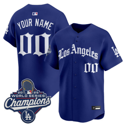 Los Angeles Dodgers 2025 World Series Champions Vapor Premier Limited Custom Jersey V2 - LA Gothic Edition - All Stitched